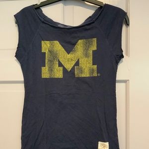 University of Michigan Off the Shoulder Tee